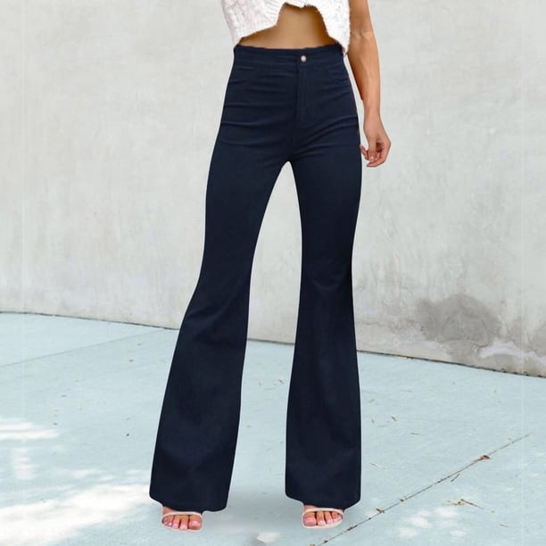 WILLBEST Pantalones Casuales de Pana para Mujer, con Cintura Elástica, Cómodos y elegantes para el Día a Día. Extra Grande