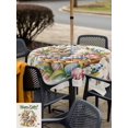 thumbnail image 4 of Outdoor Tablecloth with Umbrella Hole and Zipper, Happy Easter Square Table Cloth 60x60 Inch Waterproof Tablecloth, Cute Rabbits Flowers Eggs Butterflies Beige Picnic Table Cover for Patio Camping, 4 of 7