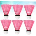 thumbnail image 4 of 6 Pack Pink Badminton Shuttlecock Indoor Badminton Cork Badminton Training Birdie Badminton Net Air Badminton Shuttlecock Nylon Badminton Kids Durable, 4 of 5