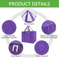 thumbnail image 3 of Semfri 3 Pack Large Insulated Grocery Shopping Bags Reusable Bag Thermal Zipper Collapsible Tote Cooler Food Transport Hot and Cold for Camping Reusable and Sustainable Purple, 3 of 7