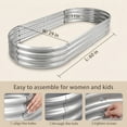 thumbnail image 3 of Raised Garden Bed 3Pcs 5ft Oval Galvanized Metal Planter Box, 60"D x 29"W x11"H,Silver, 3 of 6