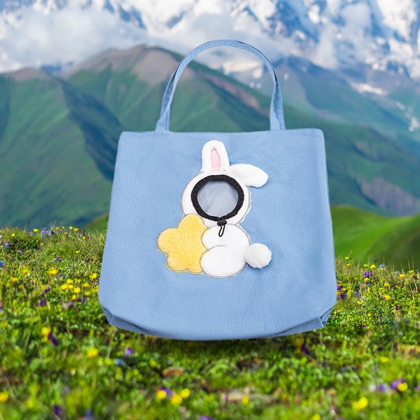Bolsa De Transporte Para Mascotas Bolso de hombro para gatos Bolso de mano transpirable para perros de dibujos animados expuesto para mascotas (azul claro L) Wdftyju Libre de BPA