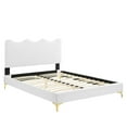 thumbnail image 4 of Modway Current Modern Performance Velvet Twin Platform Bed - White, 4 of 10