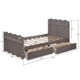 thumbnail image 2 of Veryke Rustic Style Wooden Twin Size Platform Bed Frame with Headboard and Footboard, Gray, 2 of 12