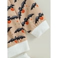 thumbnail image 6 of Wassery 2Pcs Toddler Boy Halloween Outfits Long Sleeve Bat/Ghost Print Sweatshirt + Pants Set Kid Clothes 3 4 5 6 7 Years, 6 of 8