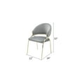 thumbnail image 2 of Ruby Modern Velvet Dining Chair - Gray with Gold Metal Legs, Set of 2, 24" Wide - Living Room, Kitchen. Comfortable, Stylish Seating., 2 of 8