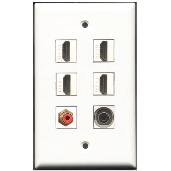 Ultra Spec Cables 4 Port HDMI 1 RCA Red 1 3.5mm Wall Plate