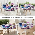 thumbnail image 7 of Purple Butterfly Rose Pattern Round Fitted Tablecloth with Elastic Edge,Dining Table Cover Waterproof,Outdoor Round Tablecloth for Camping,Dining,Indoor and Outdoor, 7 of 7