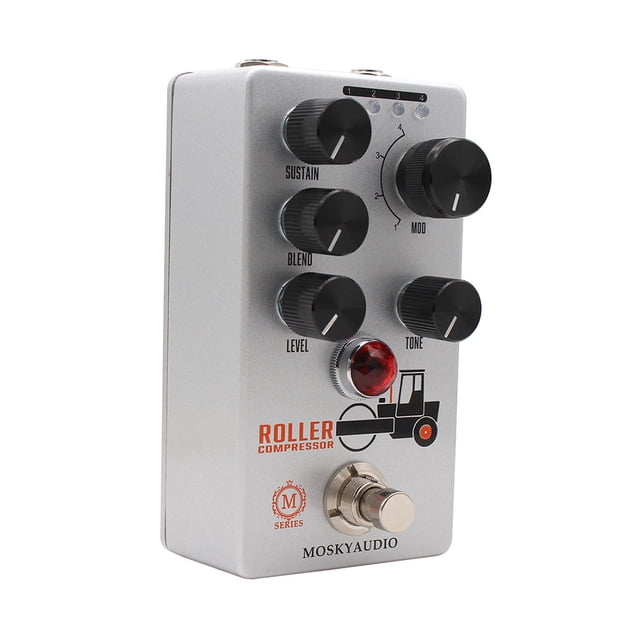 MOSKYAUDIO Guitar Compressor Pedal Electric Guitar Effects Pedal Sustain/Blend/Level/Tone Control True Bypass Metal Shell DC 9V 6.35mm Input/Output Interface Mini Guitar Compressor Effector
