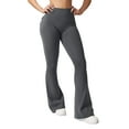 thumbnail image 4 of Flare Leggings for Women Butt Lift Yoga Pants with Pockets Gym Scrunch Workout Dark Gray L, 4 of 4