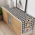 thumbnail image 4 of Bunny Easter Table Runner - 70 Inch Long, Kitchen Dining Table Runner Dresser Scarves, Black Plaid Spring Floral Pastoral Retro Art Farmhouse Decor for Coffee Tables Wedding Party Banquet, 4 of 8