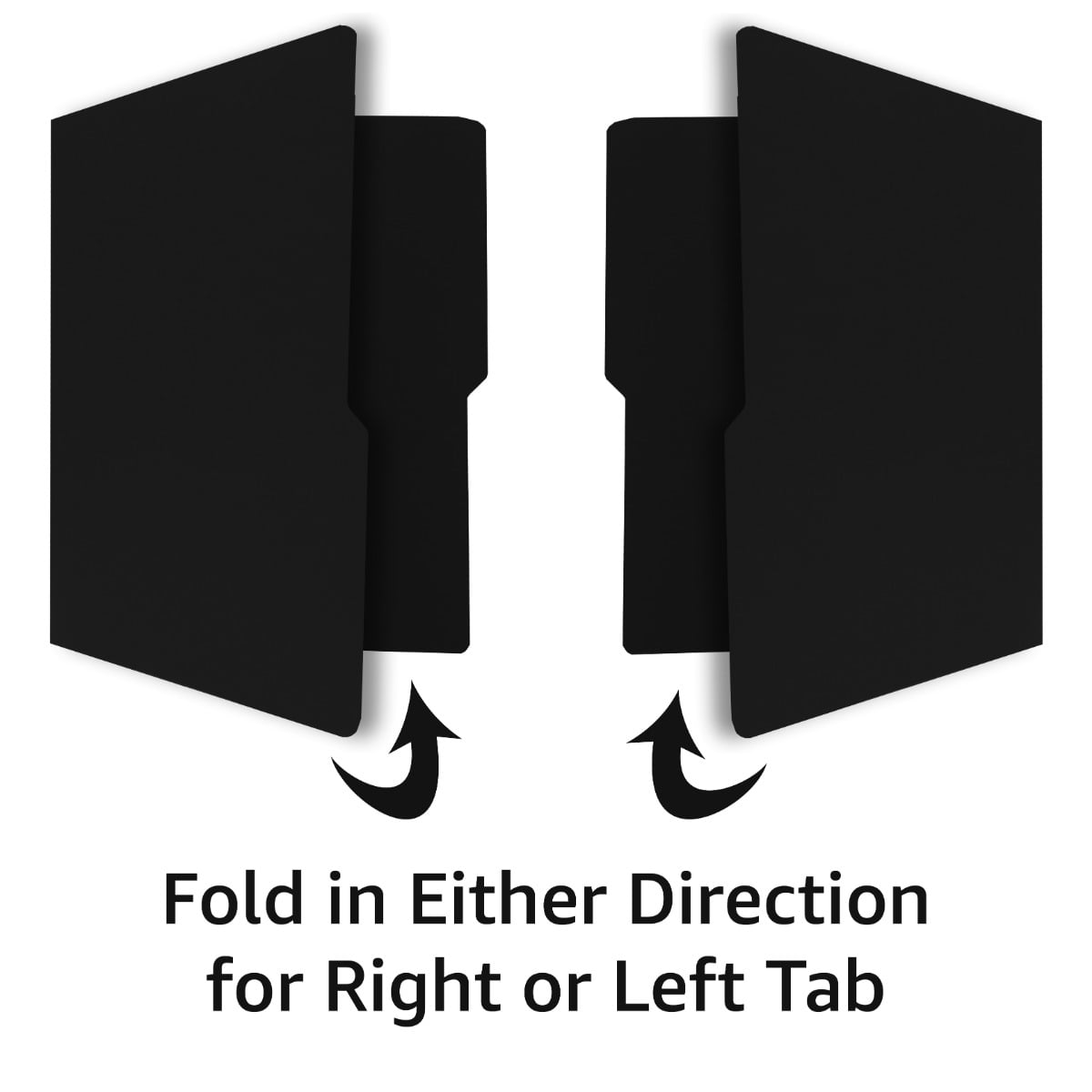 UOFFICE File Folder Letter Size 1/2 Cut Tab 100 Pack Black