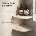thumbnail image 7 of Marble Corner Shower Shelf,9Inch Polished Natural Marble Bathroom Corner Shelves, Wall Mounted Adhesive No Drill Stone Shower Caddy, 2-Tier Luxury Bath Storage Organizer for Tile Walls, 7 of 7