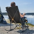 thumbnail image 5 of PORTAL Rocking Camping Chair, Portable Folding Rocker for Outdoor with Cup Holder Side Pocket and Carry Bag, Supports 400LBS, Black, 5 of 8