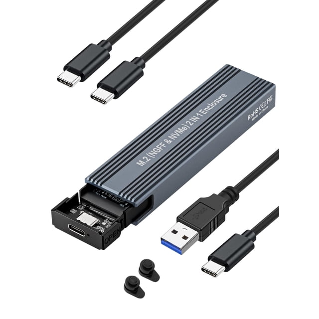 Adaptador de carcasa SSD V VCOM M.2 NVME SATA USB 3.2 Gen 2 10 Gbps