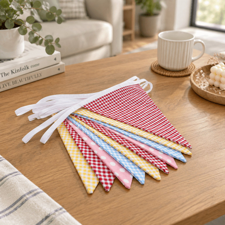 Bunting Banner Flag268 Multicolor Cotton Double-Sided Triangle Pennant ...