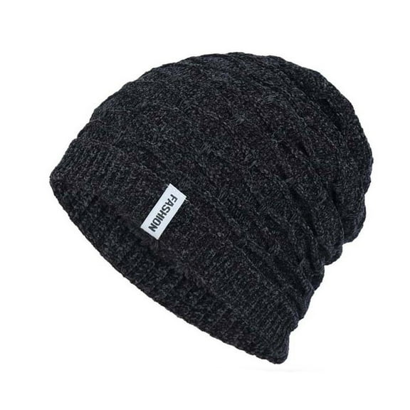 iHPH7 Knitted Beanie Winter Beanie Wool Beanies for Men Mens Beanies for Winter Skull Cap for Winter Skull Hat Beanie Hat Black One Size