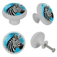 thumbnail image 4 of Zebra Fluorescent Drawer Pulls with Screws: Round 4-Pack, Glow-in-the-Dark Knobs for Cabinets, Wardrobes, and Dressers - Furniture Decorative Door Handles, 4 of 6
