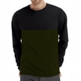 thumbnail image 2 of JOANKDMI Casual Long Sleeve T-Shirts for Men Color Block Crewneck Lightweight Pullover Tops for Spring Fall Everyday Wear Basic Activewear Tees Athletic Fit Lounge, 2 of 6