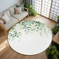 thumbnail image 3 of Eucalyptus Leaves 6ft Round Rug, Spring Summer Watercolor Botanical Non-Skid Rubber Backing Large Area Rugs - Living Room Bedroom Home Office, Indoor Floor Mat Carpets Washable Rug, 3 of 9