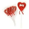Flomo Heart Shaped Picks with Stain Ribbon Individually Wrapped in Clear Cello, 4 Count