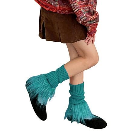 

Ma&Baby Womens Cable Knit Calf Socks Winter Warm Plush Elastic Flared Boot Socks Leg Warmers