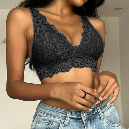 

Wozhidaose Bras for Women Glamorous Summer Hollow Breathable Beauty Back Push Up Removable Padded Lace Bralette Bra For Lady Strapless Bras for Women