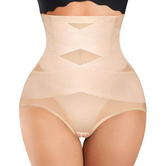 Moldeador de Cintura Alta para Mujer Nebility con Control de Abdomen y Levantamiento de Glúteos Beige