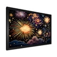 thumbnail image 2 of Designart "Celestial Sky with Fireworks" Fashion Framed Wall Art Decor - Modern Blue Fireworks Entryway Framed Wall Art Print, 2 of 6