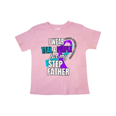 

Inktastic Suicide Prevention I Wear Teal and Purple for My Step Father Gift Toddler Boy or Toddler Girl T-Shirt