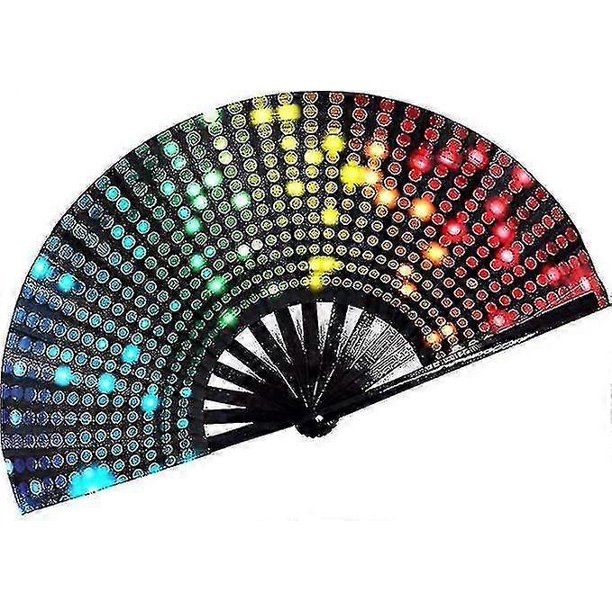 Hand Fan Lar Folding Fans For Festivals, Drag Esque Cute Holographic Rave Accessories For Women1pcs-urful
