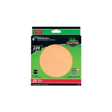 

Ali Industries 3241 6-Inch 220-Grit Gold Stick-On Sanding Disc - Pack of 25