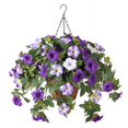 thumbnail image 1 of Flores artificiales colgantes con cesta para decoración exterior, 1 of 9