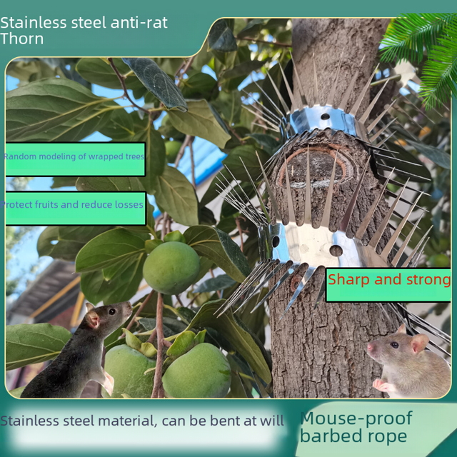 Cuerda antipuñaladas de acero inoxidable para trepar, para gatos, zorros, serpientes, árboles frutales puntiagudos, muebles, canal para tuberías de aguas residuales y lluvia, para el hogar