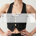 thumbnail image 3 of Elvqul Women's Vintage Halter Neck Denim Outerwear Vest, Cropped Sleeveless Jacket with Metal Button Down for a Stylish Casual Fitted Look, 3 of 5