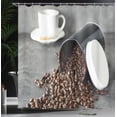 thumbnail image 3 of Ambesonne Espresso Grey Shower Curtain, Poured Coffee Beans, 69"Wx70"L, Brown Grey White, 3 of 4