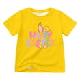 thumbnail image 1 of MIASHUI T-Shirt à Manches Courtes pour Garçons et Filles, Imprimés Graphiques Mignons, Col Rond, Jaune, 6-7 Ans, 1 of 4