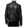 thumbnail image 3 of Chaqueta de piel sintética con cuello alto para hombre en estilo de traje de negocios y ajuste ceñido., 3 of 3