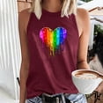 thumbnail image 2 of Tank Tops for Women 2024 Summer Rainbow Heart Pride T Shirts Round Neck Sleeveless Casual Loose Tunic Blouses, 2 of 5