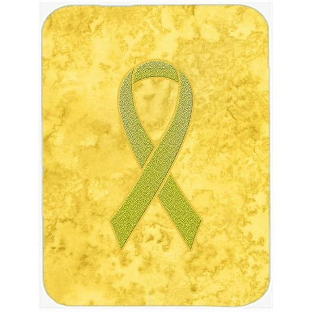 Carolines Treasures AN1203LCB 15 H x 12 L In. Yellow Ribbon for Sarcoma- Bone or Bladder Cancer Awareness Glass Cutting Board- Large Size