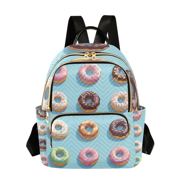 Donuts in Blue Travel Laptop Backpack Casual Daypack Lightweight Bookbag Compartment for Business