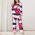 thumbnail image 2 of Balery Pink Flamingos Conjunto de Pijama con Estampado para Mujer, Conjunto de Dos Piezas con Manga Larga, Ropa de Dormir Suave con Bolsillos, Pijamas Cómodos-XX-Large, 2 of 7