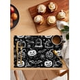 thumbnail image 2 of Halloween Theme Placemats Set of 4 Retro Pumpkin Witch Hat Black White Heat Insulation Washable Place Mats, Rustic Non-Slip Table Mats for Dining Table Party Kitchen Decor,13x19 Inch, 2 of 4