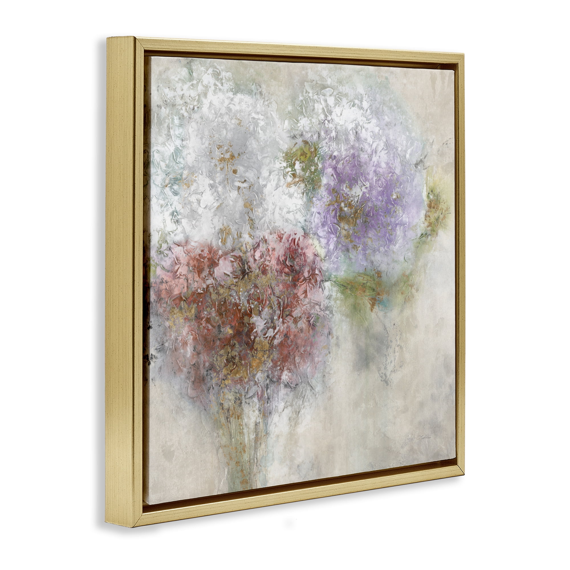 Stupell Industries Dappled Visuals Flowers Gold Framed Floater Canvas Wall Art, design by Leah Rei