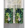 thumbnail image 5 of St. Patrick's Day 2 Panel Kitchen Curtains for Windows, Spring Green Shamrock Gnomes Leaves Bathroom Privacy Curtain, Home Décor Window Treatment for Bedroom/Living Room 55"x45", 5 of 6