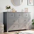 thumbnail image 1 of Commode Moderne à 7 Tiroirs, Commode en Bois pour Chambre, Commode Double à Rangement Profond pour Salon, Couloir, Organisation d'Entrée, 1 of 10