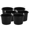 thumbnail image 1 of Homz 18 Gallon Utility Storage Bucket Tub with Rope Handles, Black, 6 Pack, 1 of 10