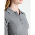 thumbnail image 4 of No Boundaries Ribbed Polo Dress with Long Sleeves, Women's, 4 of 4