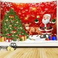 thumbnail image 2 of Merry Christmas Tapestry, Happy New Year Tapestry Wall Hanging, Reindeer Santa Claus Wall Hanging Winter Tapestries Decorations For Kids Bedroom Wall Decor for Bedroom Living Room Dorm, 60X40 Inch, 2 of 3