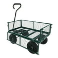 thumbnail image 2 of Olurrisa Heavy Duty 550lbs Capacity Garden Cart Wagon, Foldable Utility Wagon with Removable Sides & 10" Pneumatic Tires, Green, 2 of 7